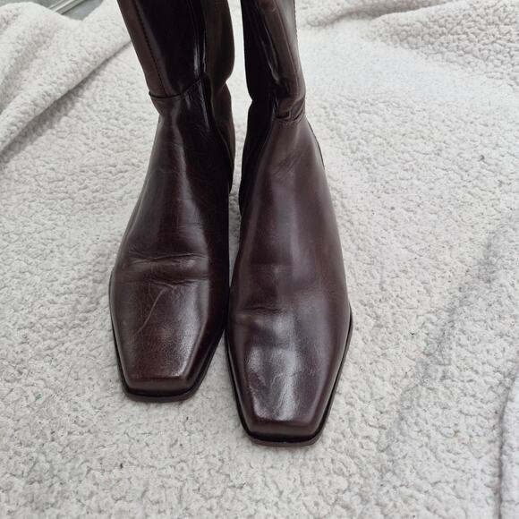 NEW Vince Camuto Librina knee-high boot chocolate brown leather suede size 5 - Picture 4 of 7